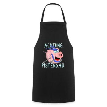 Watch out for the piste - Cooking Apron - black - Front - AI Model Male 185 dark (185cm)