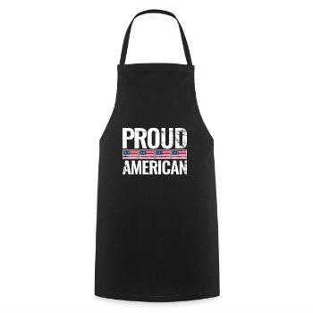 Fier Américain Américain États-Unis - Tablier de cuisine - noir - Devant - AI Model Male 185 dark (185cm)