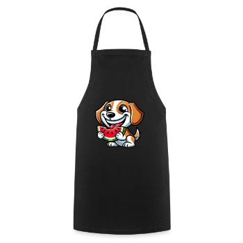 Beagle Wassermelone süßer Hund mit Melone Sommer - Kochschürze - Schwarz - Vorne - AI Model Male 185 dark (185cm)