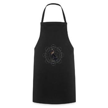 Egyptian Cat Sacred Geometry - Cooking Apron - black - Front - AI Model Male 185 dark (185cm)