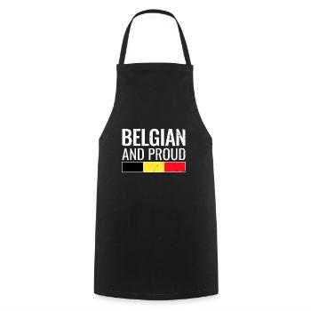 Belgian and proud Belgian flag - Cooking Apron - black - Front - AI Model Male 185 dark (185cm)