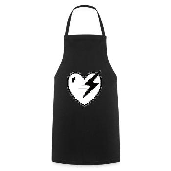 Heart Flash Pixel Gamer Gift - Cooking Apron - black - Front - AI Model Male 185 dark (185cm)
