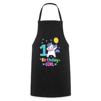 1st birthday unicorn - Cooking Apron - black - Front - AI Model Male 185 dark (185cm)