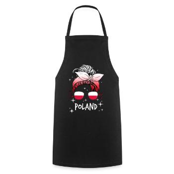 Poland - Cooking Apron - black - Front - AI Model Male 185 dark (185cm)