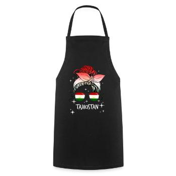 Tajikistan - Cooking Apron - black - Front - AI Model Male 185 dark (185cm)