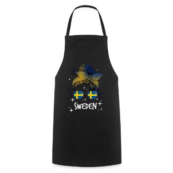 Sweden - Cooking Apron - black - Front - AI Model Male 185 dark (185cm)