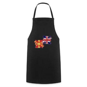 Nordmazedonien Großbritannien Flagge - Kochschürze - Schwarz - Vorne - AI Model Male 185 dark (185cm)