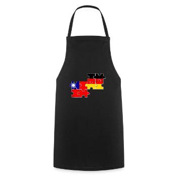 Taiwan Deutschland Flagge - Kochschürze - Schwarz - Vorne - AI Model Male 185 dark (185cm)
