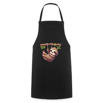 Drôle paresseux balançoire aire de jeux dessin animé Spa - Tablier de cuisine - noir - Devant - AI Model Male 185 dark (185cm)