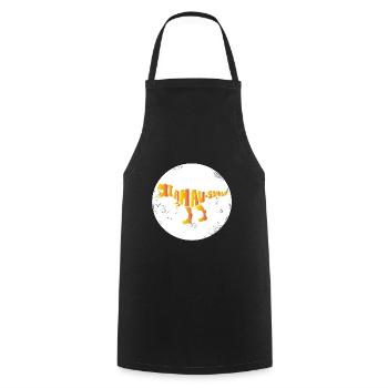 Dinosaur. I am awesome style. Animals. Prehistoric times - Cooking Apron - black - Front - AI Model Male 185 dark (185cm)