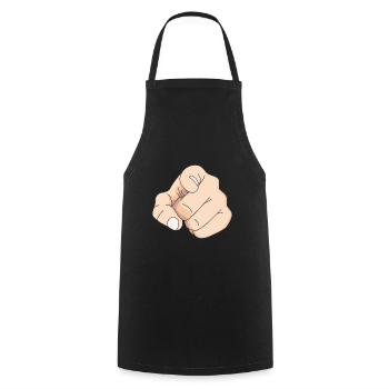 Doigt main index doigt design cadeau provocateur - Tablier de cuisine - noir - Devant - AI Model Male 185 dark (185cm)