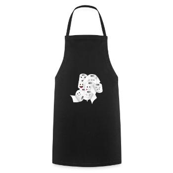 Papier toilette. Beaucoup. Virus. Gardez l'humour - Tablier de cuisine - noir - Devant - AI Model Male 185 dark (185cm)