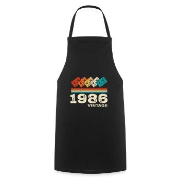 Legendary Since 1986 Vintage Retro Anniversary - Cooking Apron - black - Front - AI Model Male 185 dark (185cm)