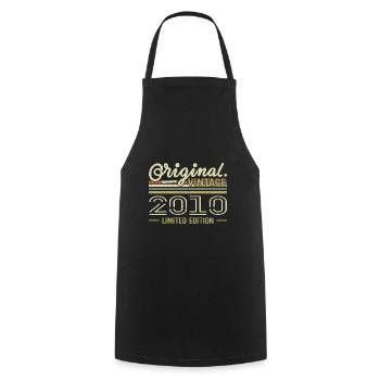 2010 Anniversaire Rétro 2010 Original 2010 Vintage - Tablier de cuisine - noir - Devant - AI Model Male 185 dark (185cm)
