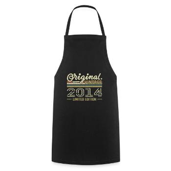 2014 Anniversaire Rétro 2014 Original 2014 Vintage - Tablier de cuisine - noir - Devant - AI Model Male 185 dark (185cm)