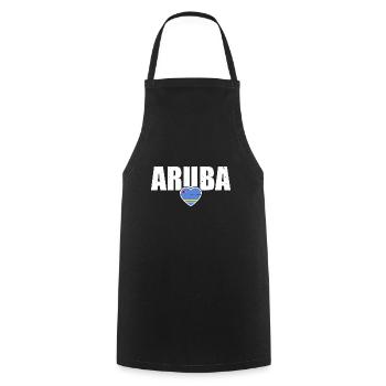 Aruba Arubanische Flagge Stolzer Arubaner - Kochschürze - Schwarz - Vorne - AI Model Male 185 dark (185cm)