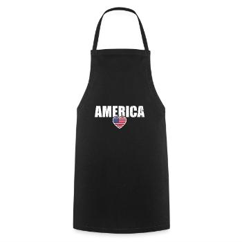 Amérique Drapeau américain États-Unis - Tablier de cuisine - noir - Devant - AI Model Male 185 dark (185cm)