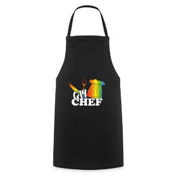 Le chef gay - Tablier de cuisine - noir - Devant - AI Model Male 185 dark (185cm)