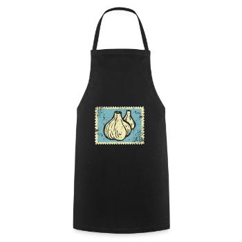 Garlic stamp - Cooking Apron - black - Front - AI Model Male 185 dark (185cm)