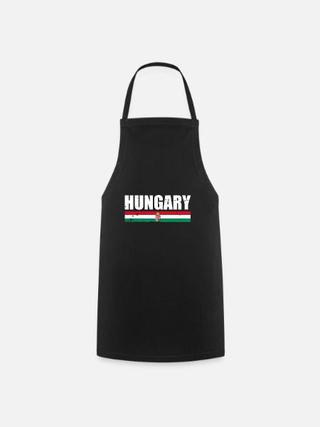 Hungary Vintage Ungarn Ungarische Flagge - Kochschürze - Schwarz