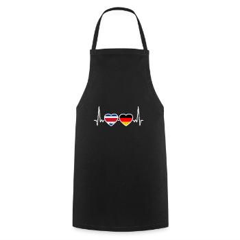 Costa Rica Germany Heartbeat Flag - Cooking Apron - black - Front - AI Model Male 185 dark (185cm)