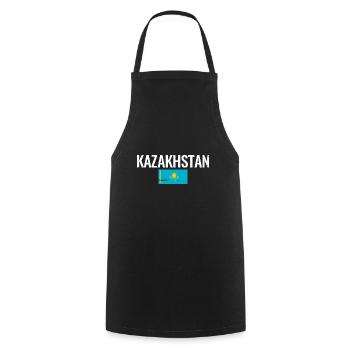 Kazakhstan Kazakh flag Kazakhstan - Cooking Apron - black - Front - AI Model Male 185 dark (185cm)