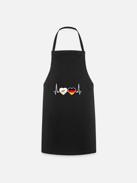 Zypern Deutschland Herzschlag Flagge - Kochschürze - Schwarz