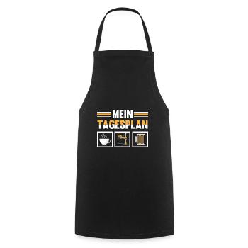 Fräser Zerspanungsmechaniker Tagesplan - Kochschürze - Schwarz - Vorne - AI Model Male 185 dark (185cm)