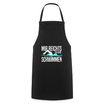 Mir reichts ich gehe Schwimmen Schwimmer - Kochschürze - Schwarz - Vorne - AI Model Male 185 dark (185cm)