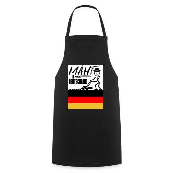 Mäht in Deutschland - Kochschürze - Schwarz - Vorne - AI Model Male 185 dark (185cm)