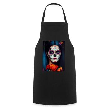 Dia de los muertos, Day of death - Cooking Apron - black - Front - AI Model Male 185 dark (185cm)
