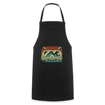 Ski mountains - Cooking Apron - black - Front - AI Model Male 185 dark (185cm)