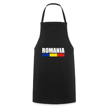 Romania Flag Romanian Romania Romania - Cooking Apron - black - Front - AI Model Male 185 dark (185cm)