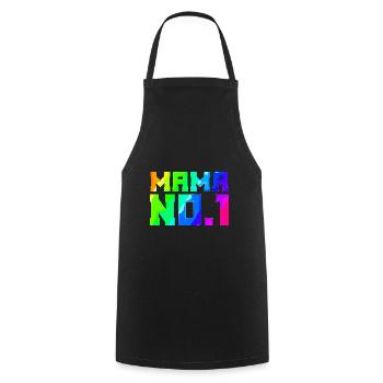 Mama No.1 | Mutter | Mama | Eltern | Frau - Kochschürze - Schwarz - Vorne - AI Model Male 185 dark (185cm)