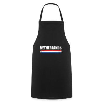 Netherlands Vintage Dutch Flag Netherlands - Cooking Apron - black - Front - AI Model Male 185 dark (185cm)