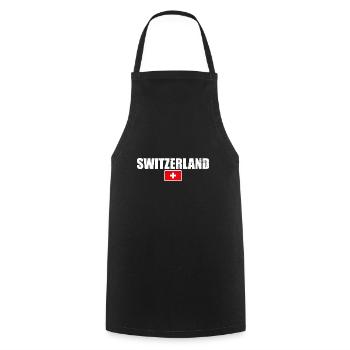Schweiz Vintage Schweizer Flagge - Kochschürze - Schwarz - Vorne - AI Model Male 185 dark (185cm)
