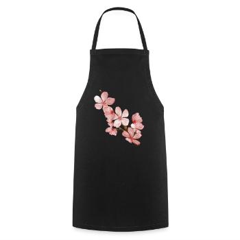 Cherry blossom - Cooking Apron - black - Front - AI Model Male 185 dark (185cm)