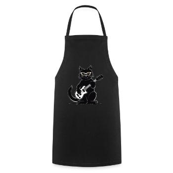 Cat playing guitar - Cooking Apron - black - Front - AI Model Male 185 dark (185cm)