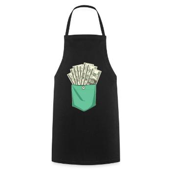 Dollar pocketSource - Kochschürze - Schwarz - Vorne - AI Model Male 185 dark (185cm)