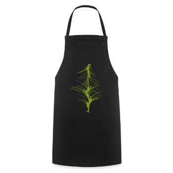 Image abstraite / vert / motif / ligne - Tablier de cuisine - noir - Devant - AI Model Male 185 dark (185cm)