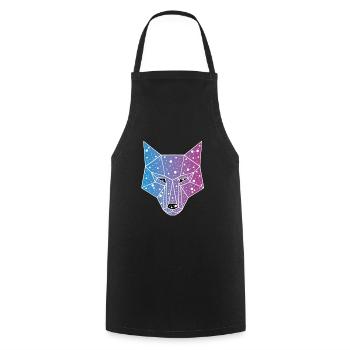 Galactic Wolf - Cooking Apron - black - Front - AI Model Male 185 dark (185cm)