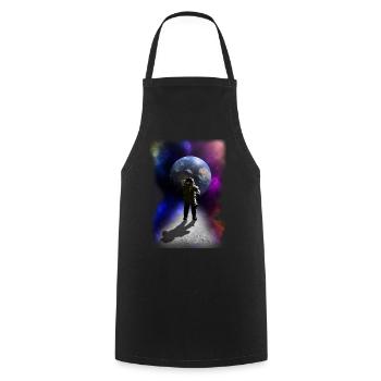 Astronaut auf dem Mond psychodelisch goa Geschenk - Kochschürze - Schwarz - Vorne - AI Model Male 185 dark (185cm)