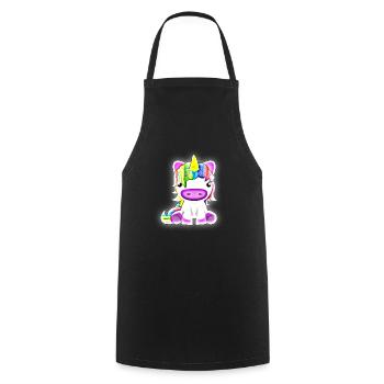 Licorne lumineuse licorne idée cadeau enfant - Tablier de cuisine - noir - Devant - AI Model Male 185 dark (185cm)