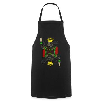 Cannabis reggae king carte à jouer - Tablier de cuisine - noir - Devant - AI Model Male 185 dark (185cm)