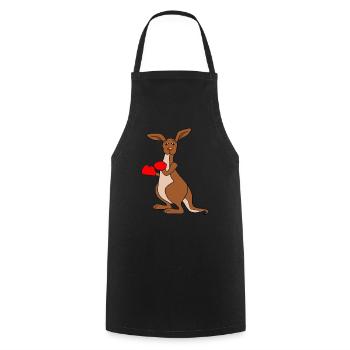 Kangourou boxe cadeau de boxe drôle match de boxe - Tablier de cuisine - noir - Devant - AI Model Male 185 dark (185cm)