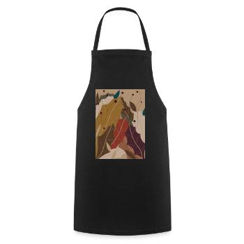 Decorative Motif - Cooking Apron - black - Front - AI Model Male 185 dark (185cm)