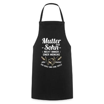 Mutter und Sohn - Ein Herz und eine Seele - Kochschürze - Schwarz - Vorne - AI Model Male 185 dark (185cm)