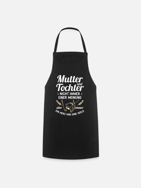 Mutter und Tochter - Ein Herz und eine Seele - Kochschürze - Schwarz