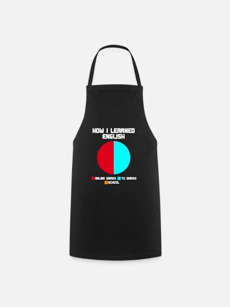 English Foreign Language Series Games Online Anime - Cooking Apron - black
