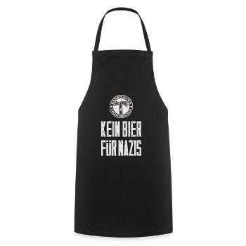 Kein Bier für Nazis - Weiß - Kochschürze - Schwarz - Vorne - AI Model Male 185 dark (185cm)
